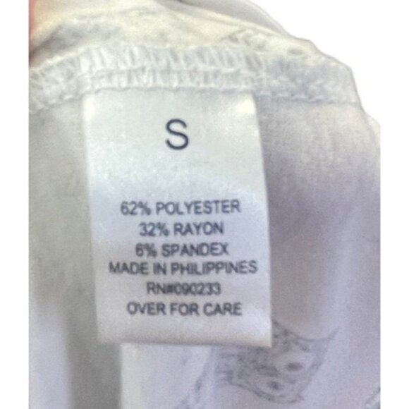 Nollie Womens Owl Print V-Neck T-Shirt S  Polyester Rayon Spandex - Picture 5 of 7